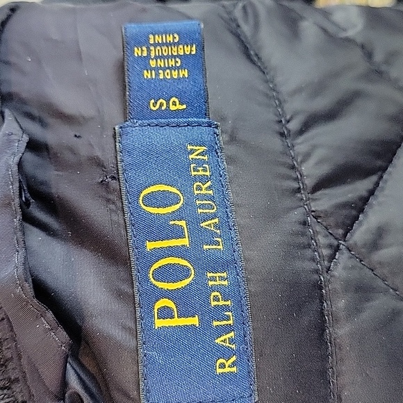 Polo Ralph Lauren Vest Women's Size Small Suede Equestrian Quilted Crest Navy - Picture 5 of 6